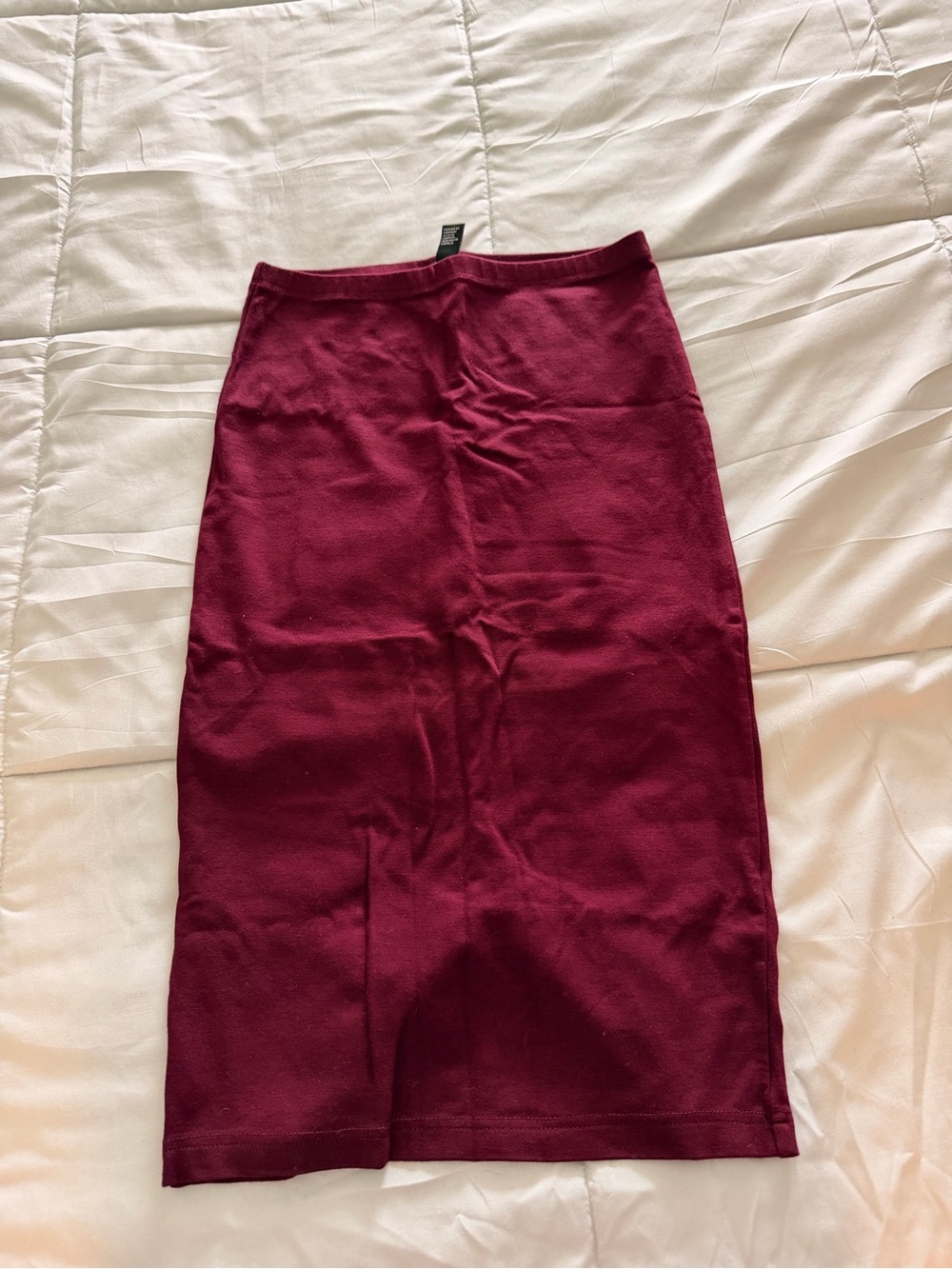 Forever 21 Wine-Colored Pencil Midi Skirt